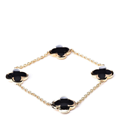 Van Cleef & Arpels 18K Yellow Gold Black Onyx 4 Motifs Pure Alhambra Bracelet 3 of 6
