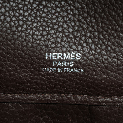 Hermes Taurillon Clemence Shoulder Atlas Chocolate 6 of 12
