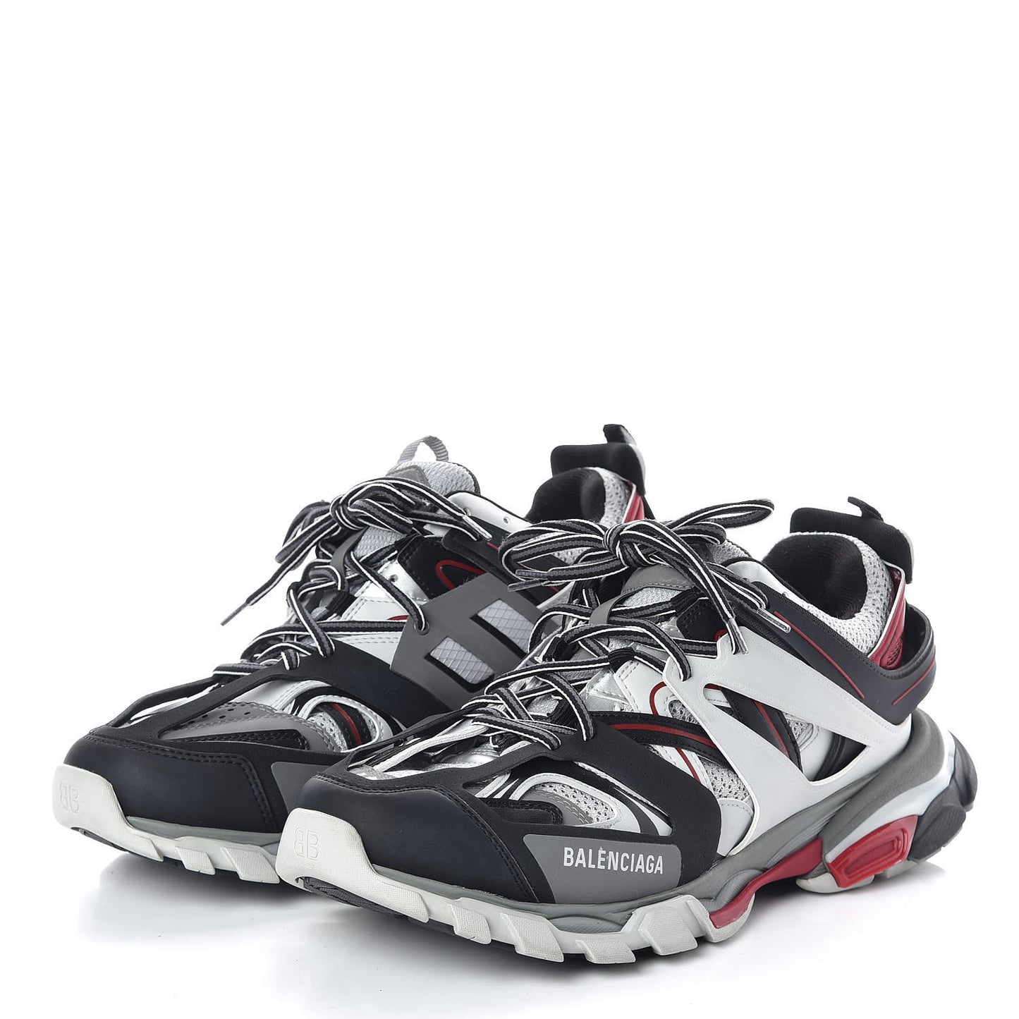 Mesh Nylon Metallic Fabric Mens Track Sneakers 44 Gris Rouge Black