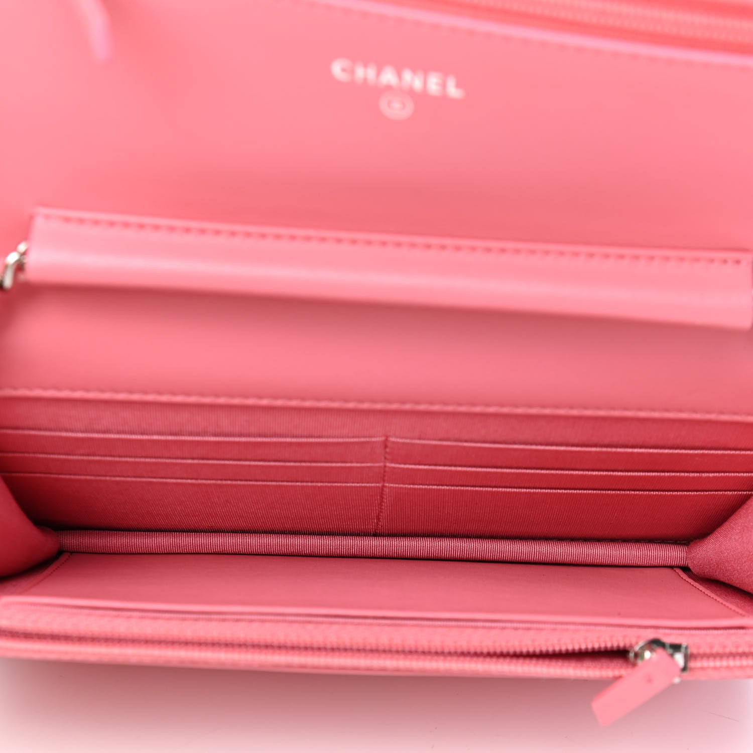 Chanel Calfskin Chevron Quilted Boy Wallet On Chain WOC Pink 5 of 10