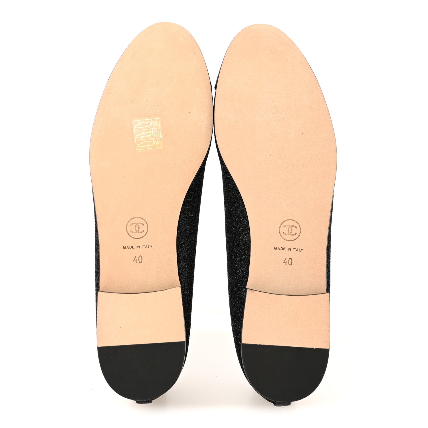 Chanel Glitter Grosgrain Cap Toe CC Ballerina Flats 40 Black 6 of 11