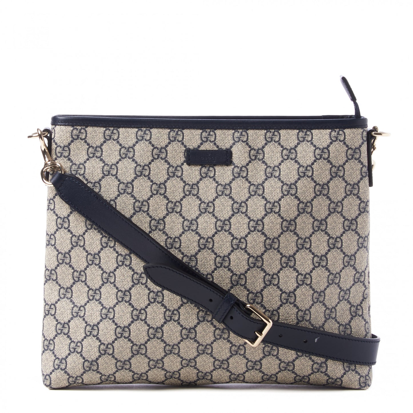 GG Plus Monogram Medium Flat Messenger Bag Navy