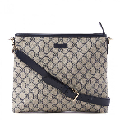 Gucci GG Plus Monogram Medium Flat Messenger Bag Navy 1 of 10