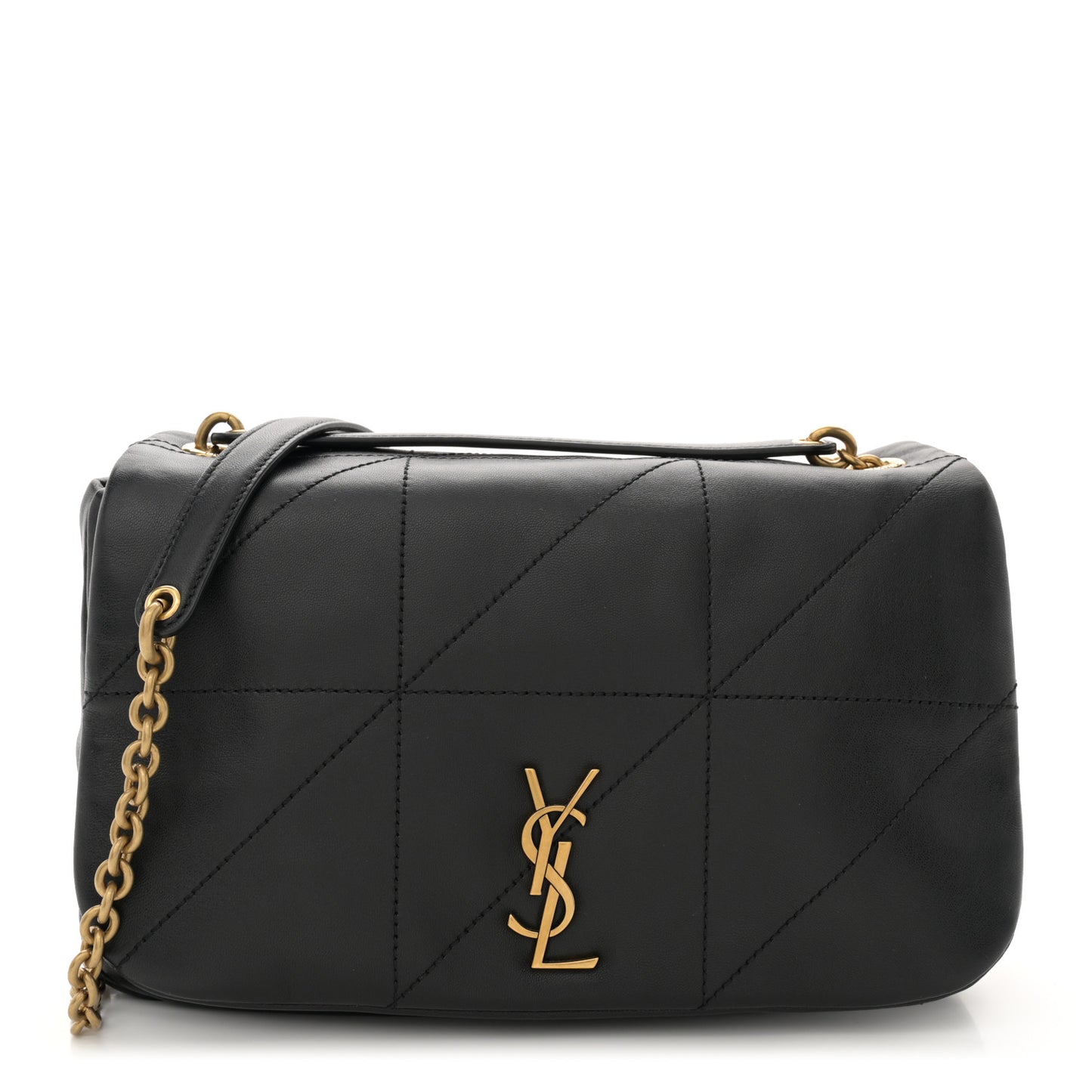 Lambskin Matelasse Monogram Small Jamie 4.3 Black