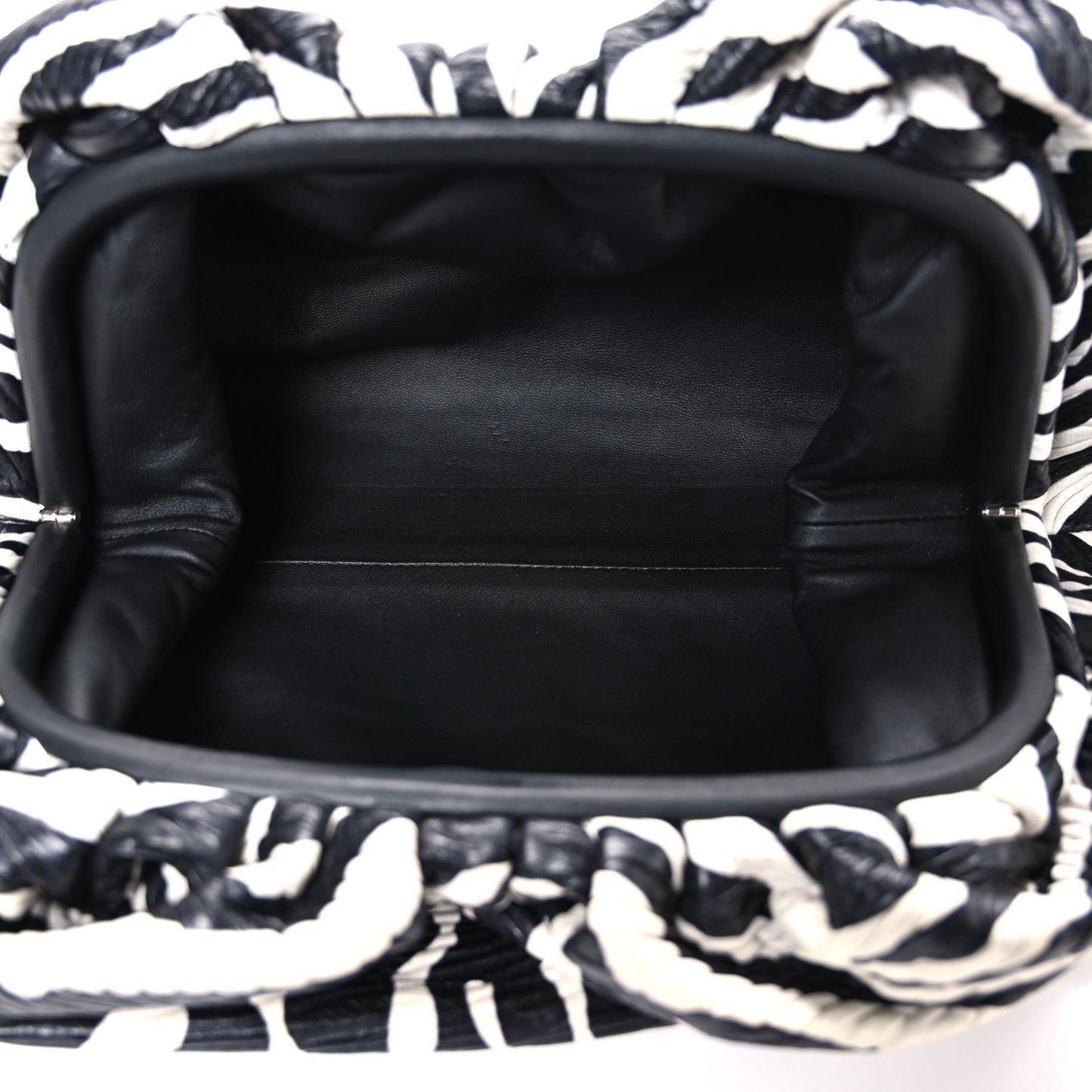 Nappa Zebra Print The Pouch Oversized Clutch White Black