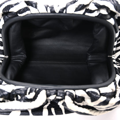 Bottega Veneta Nappa Zebra Print The Pouch Oversized Clutch White Black 5 of 10