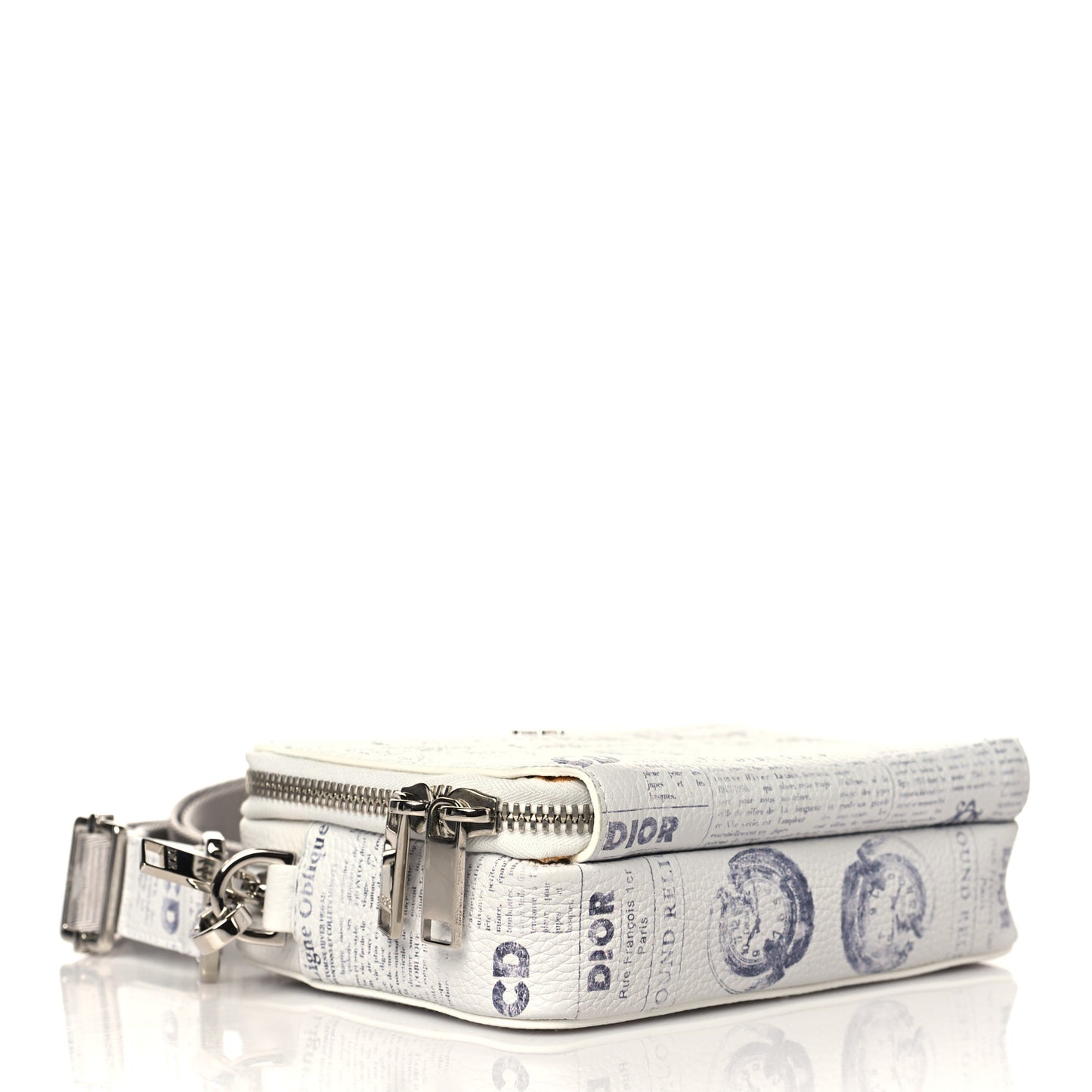 X DANIEL ARSHAM Grained Calfskin Newspaper Messenger White