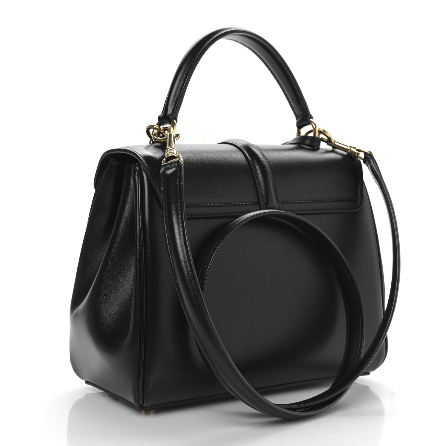 Celine Satinated Calfskin Small 16 Top Handle Bag Black 3 of 10