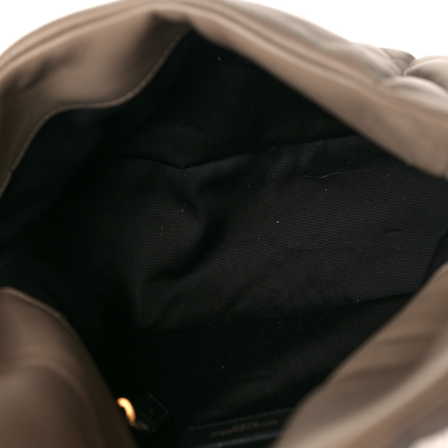 Saint Laurent Lambskin Quilted Small Loulou Puffer Monogram Chain Satchel Dark Beige 4 of 7