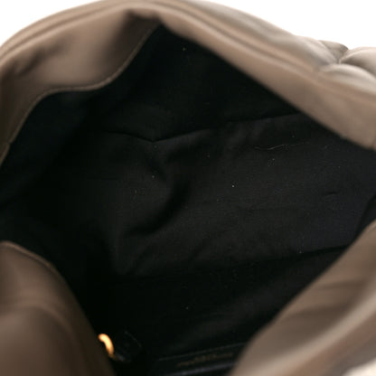 Saint Laurent Lambskin Quilted Small Loulou Puffer Monogram Chain Satchel Dark Beige 4 of 7