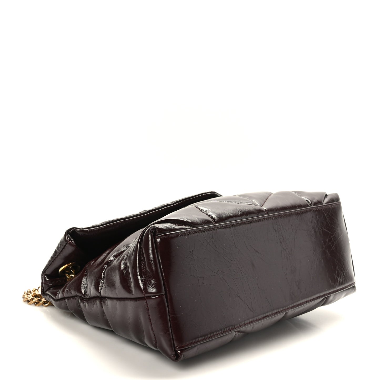 Patent Quilted Small Loulou Puffer Monogram Chain Satchel Barolo