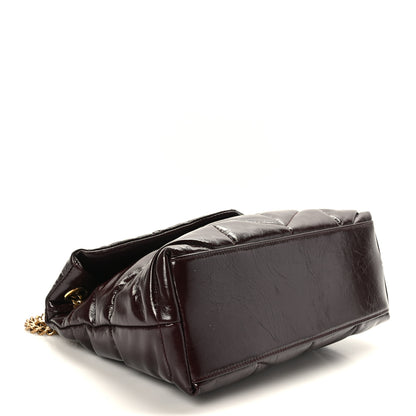Saint Laurent Patent Quilted Small Loulou Puffer Monogram Chain Satchel Barolo 4 of 9