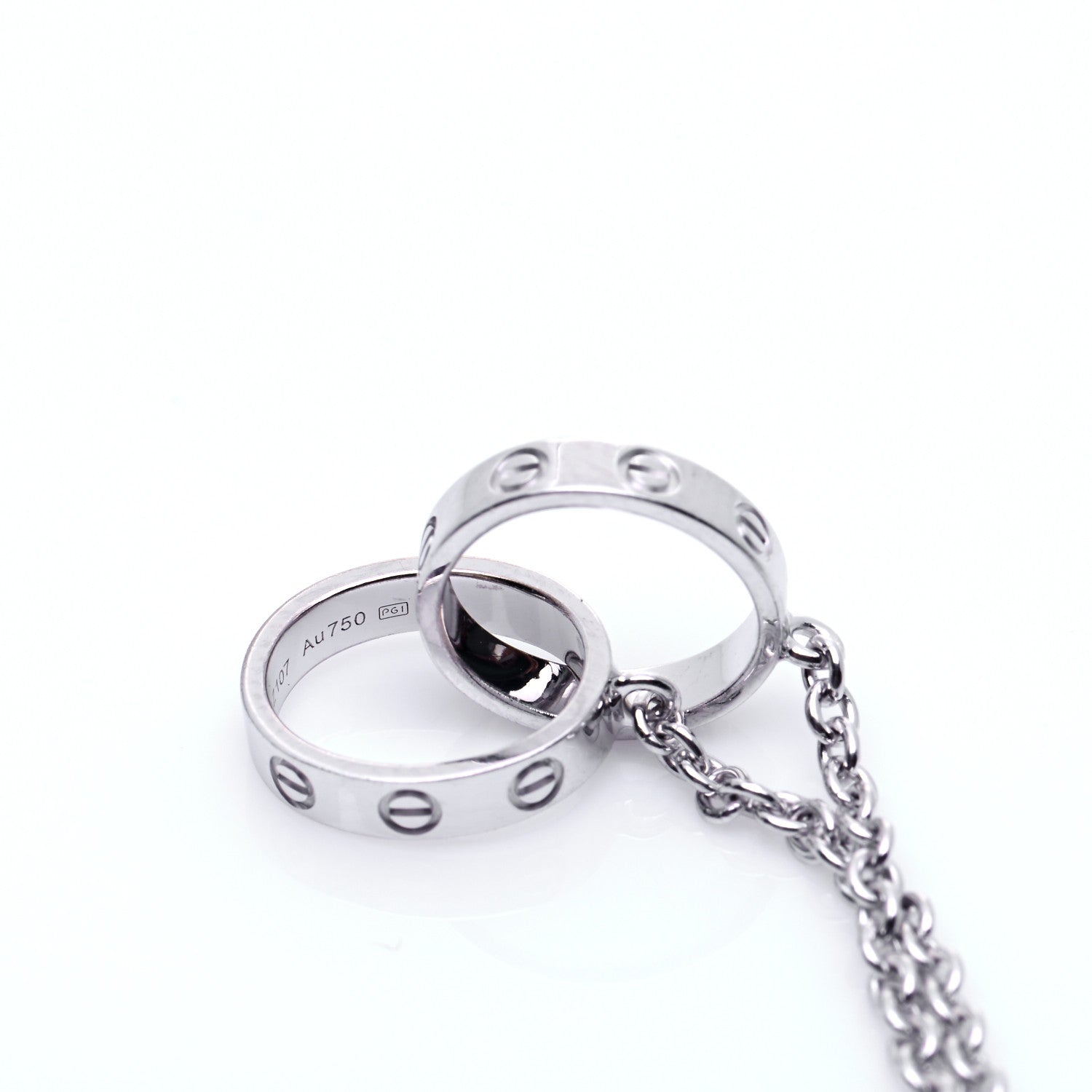 Cartier 18K White Gold Interlocking LOVE Bracelet 7 of 12