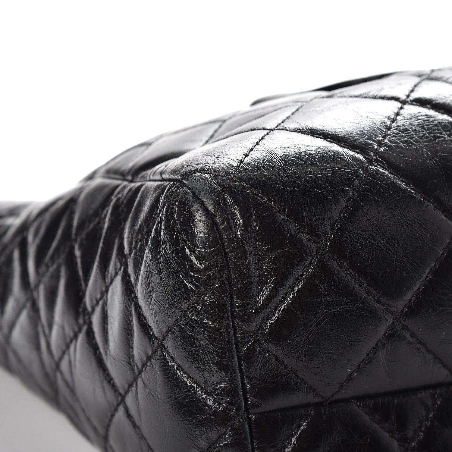 Chanel Glazed Calfskin Quilted Large Front Pocket Tote Black 9 of 12