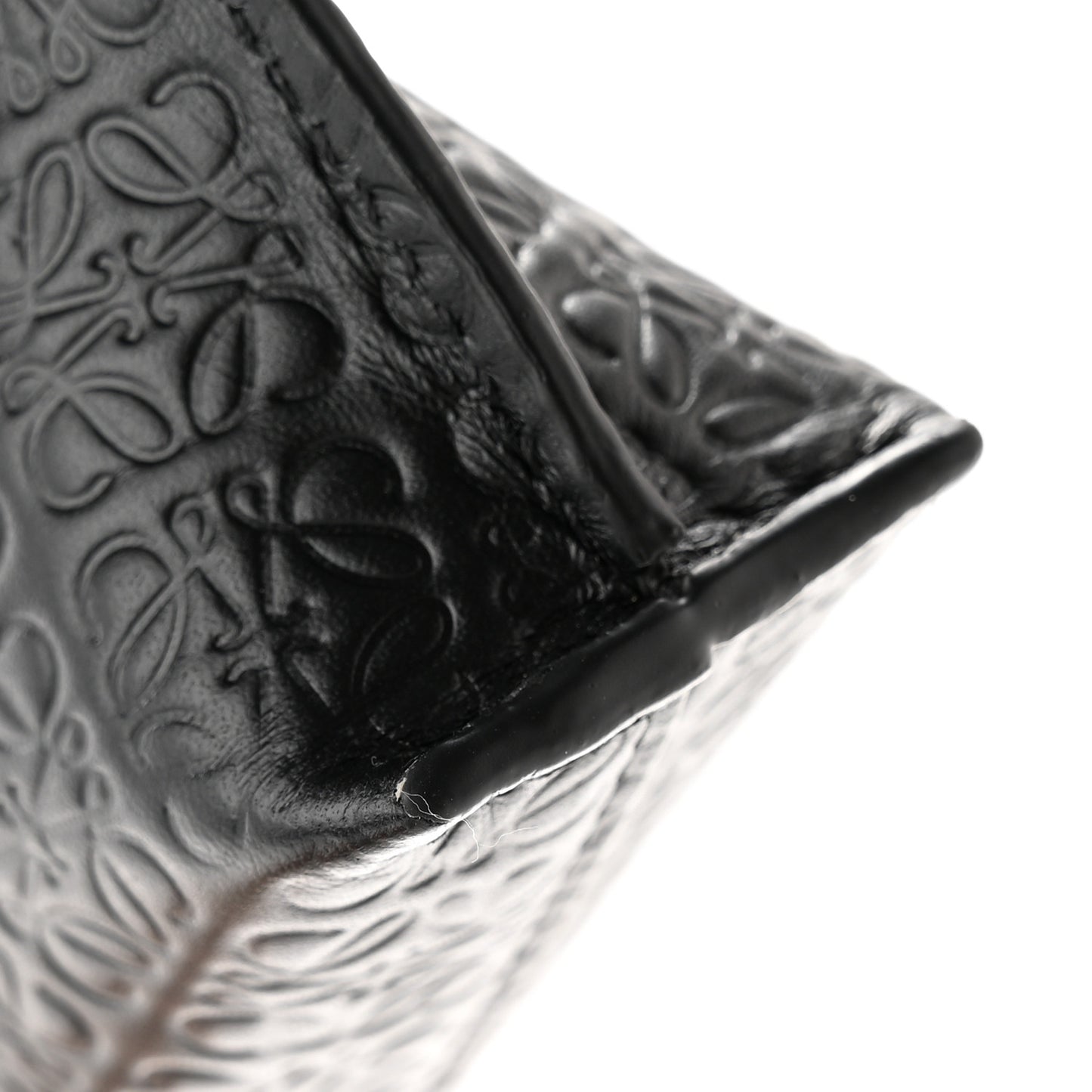Calfskin Embossed Mini Repeat T Pouch Black