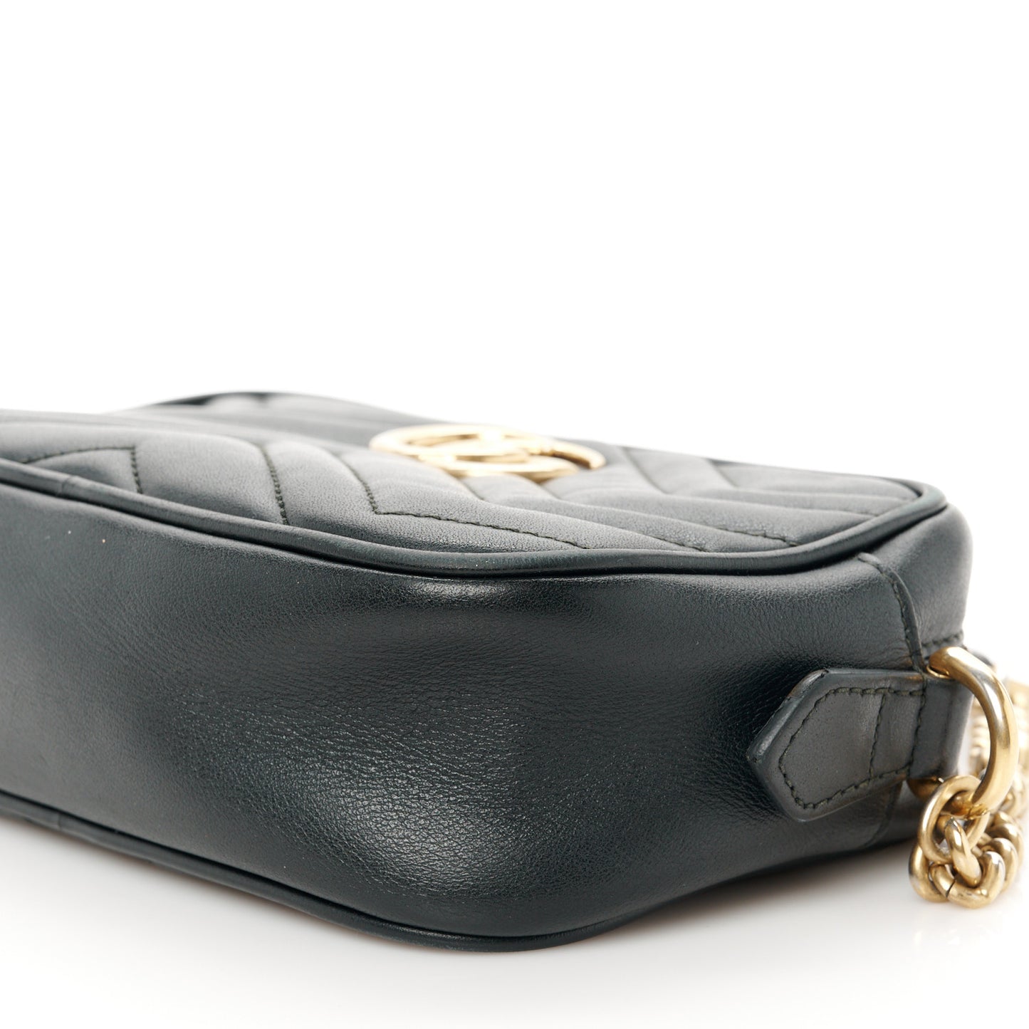 Calfskin Matelasse Mini GG Marmont Chain Shoulder Bag Black