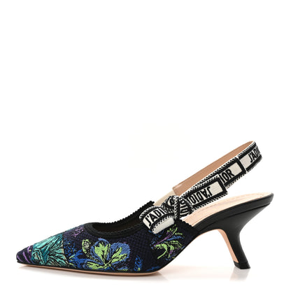 Christian Dior Canvas Embroidered Voyage Cotton Ribbon J'Adior Slingback 65mm Pumps 36 Multicolor 1 of 8