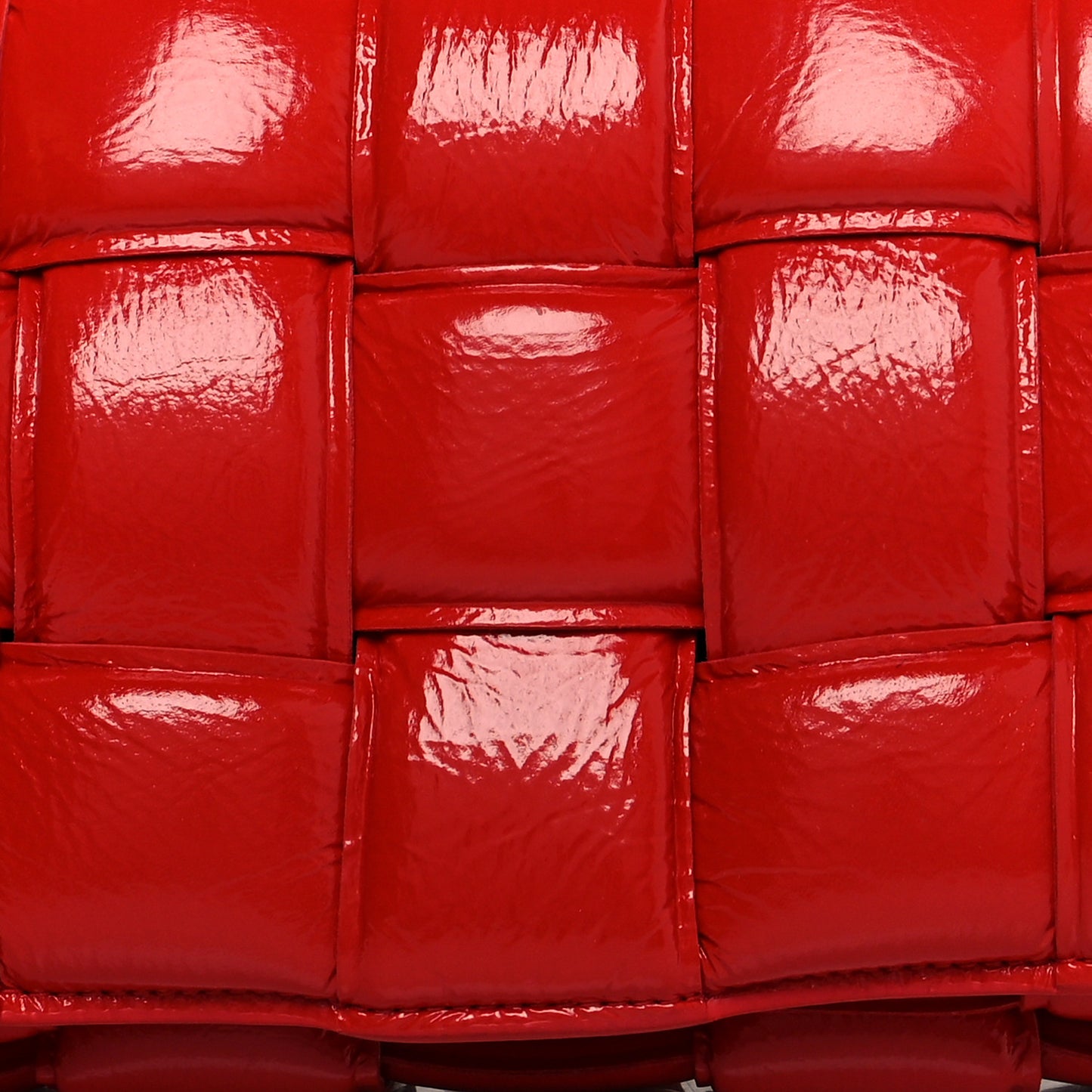 Textured Deerskin Maxi Intrecciato Padded Cassette Crossbody Bag Chili