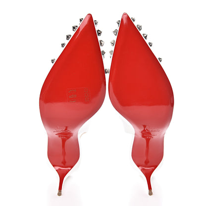 Christian Louboutin Patent Drama Sling 70 Pumps 41.5 Latte Silver 8 of 11
