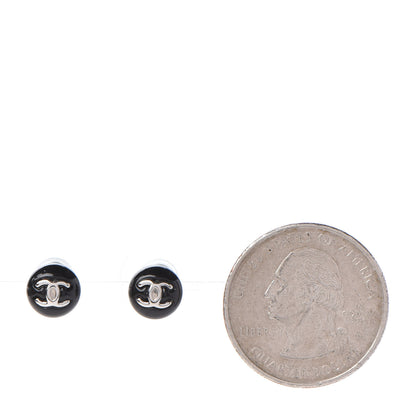 Chanel Resin CC Stud Earrings Black 2 of 5