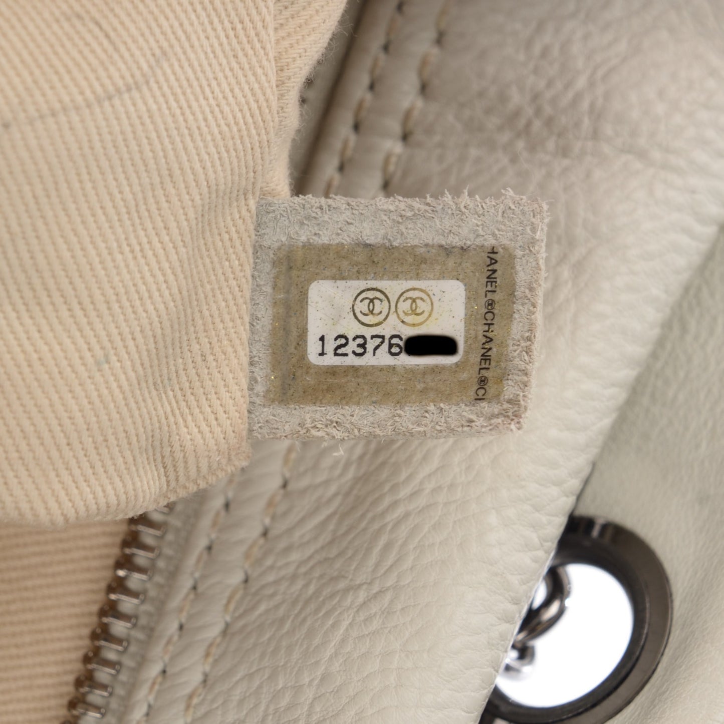 Calfskin Large Diamond Stitch Tote White
