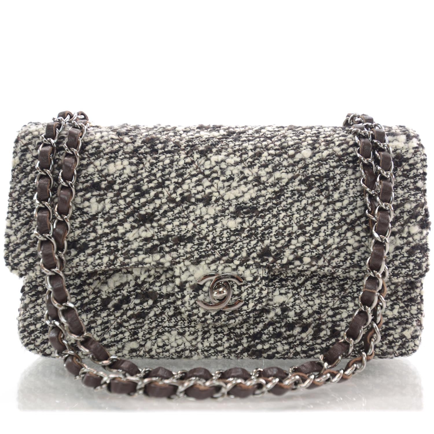 Chanel Tweed Medium Double Flap Brown 1 of 11
