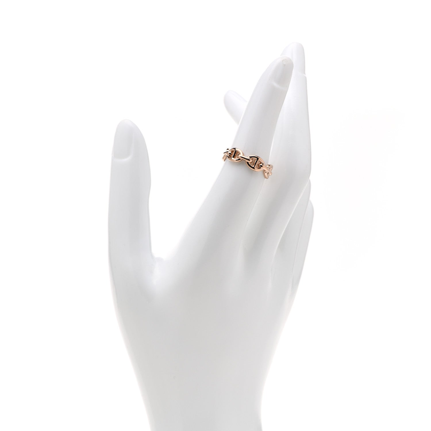 Hermes 18K Rose Gold PM Chaine D'Ancre Enchainee Ring 52 6 2 of 6