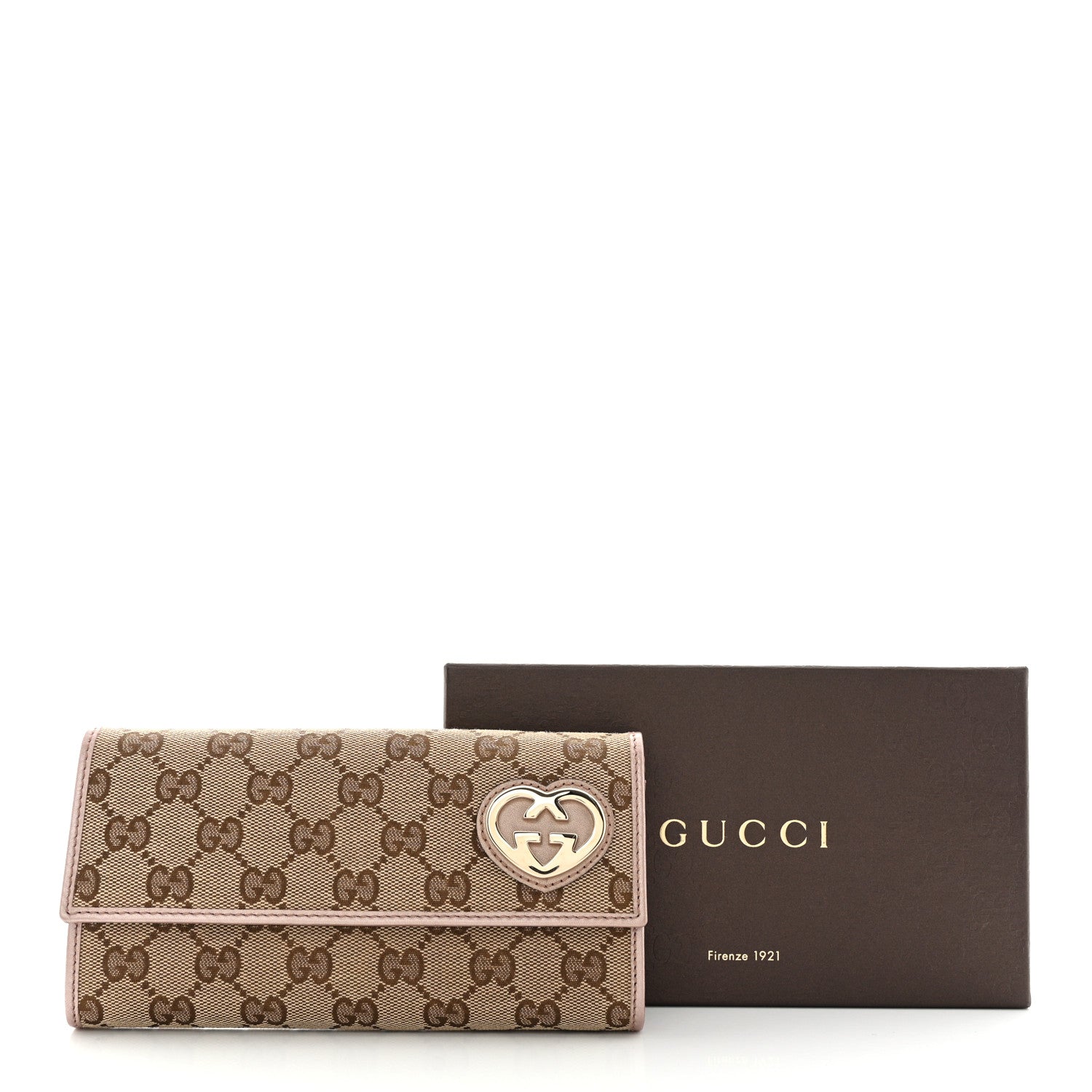 Gucci Monogram Lovely Heart Continental Wallet Light Pink 13 of 13