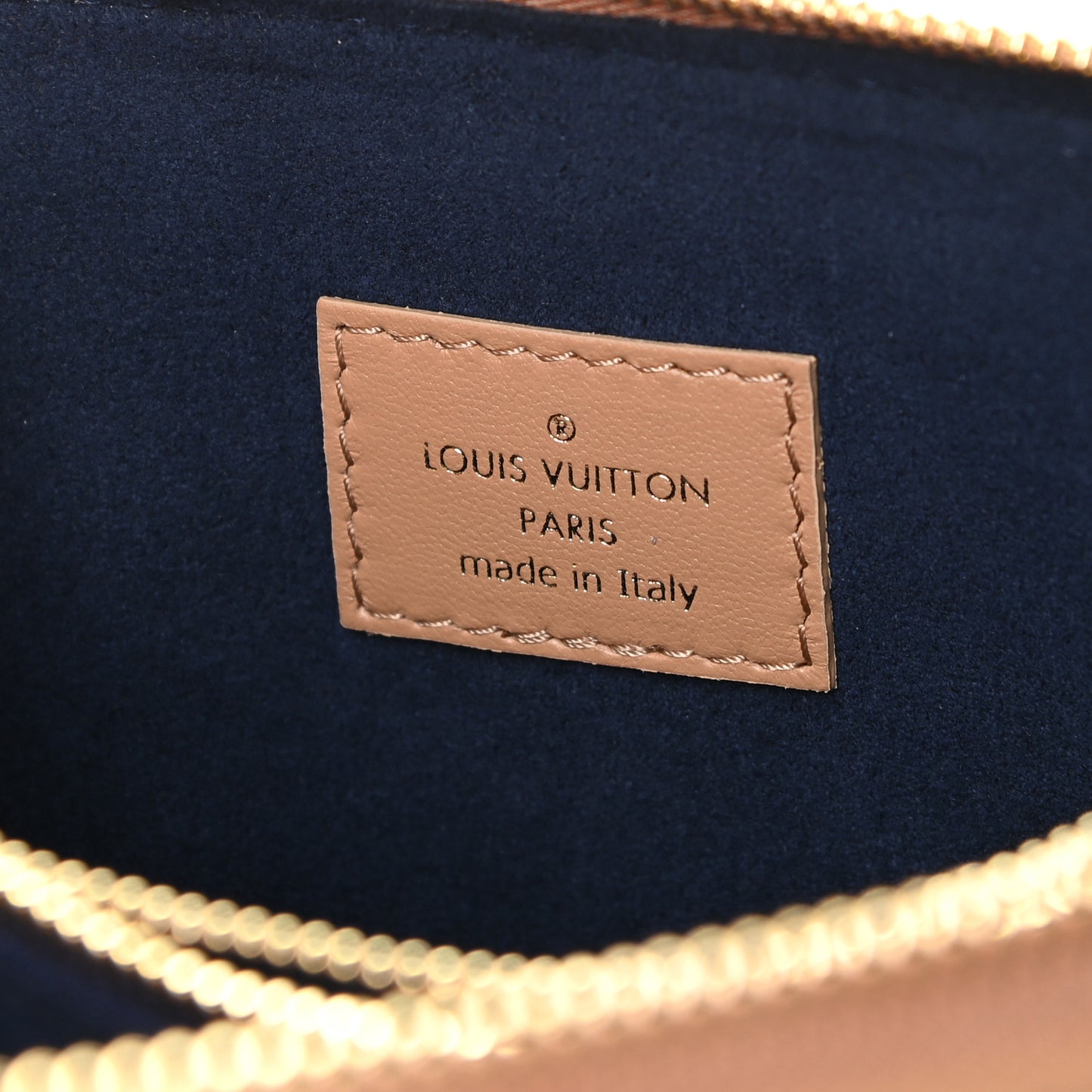 Lambskin Embossed Monogram Coussin PM Camel