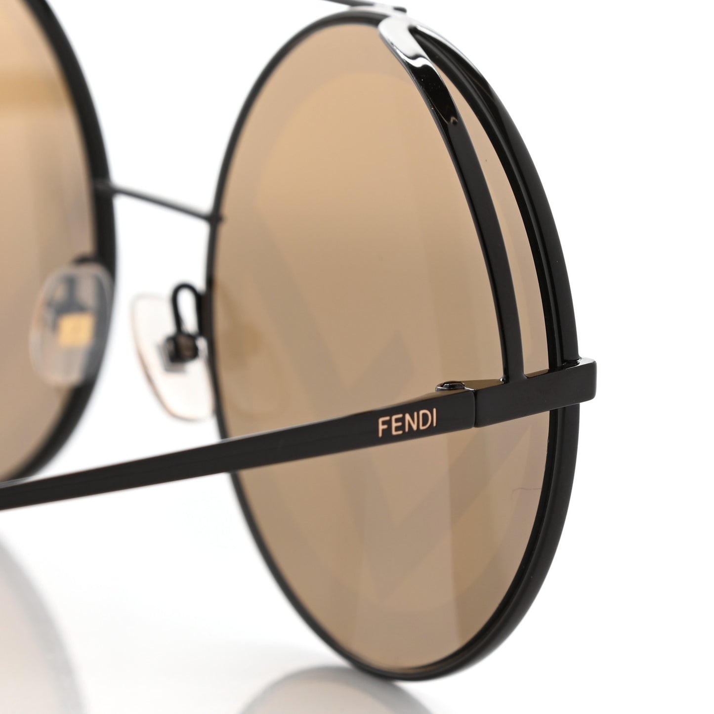 Metal F is Fendi Printed Run Away Round Frame Sunglasses FF 0285/S Black