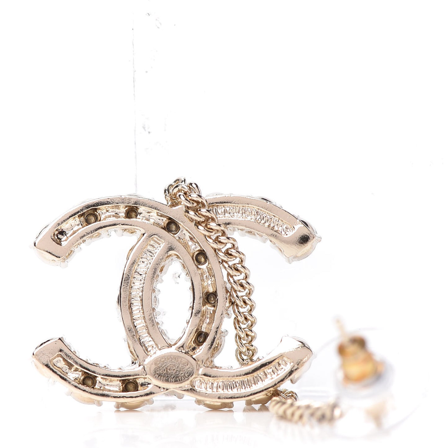 Crystal Pearl Dazzling Domino Drop Earrings Matte Gold