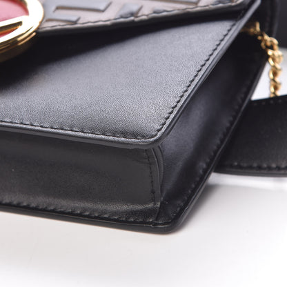 Fendi Vitello Liberty F is Fendi Bi-Color FF 1974 Embossed Envelope Belt Bag Maya Black 10 of 11