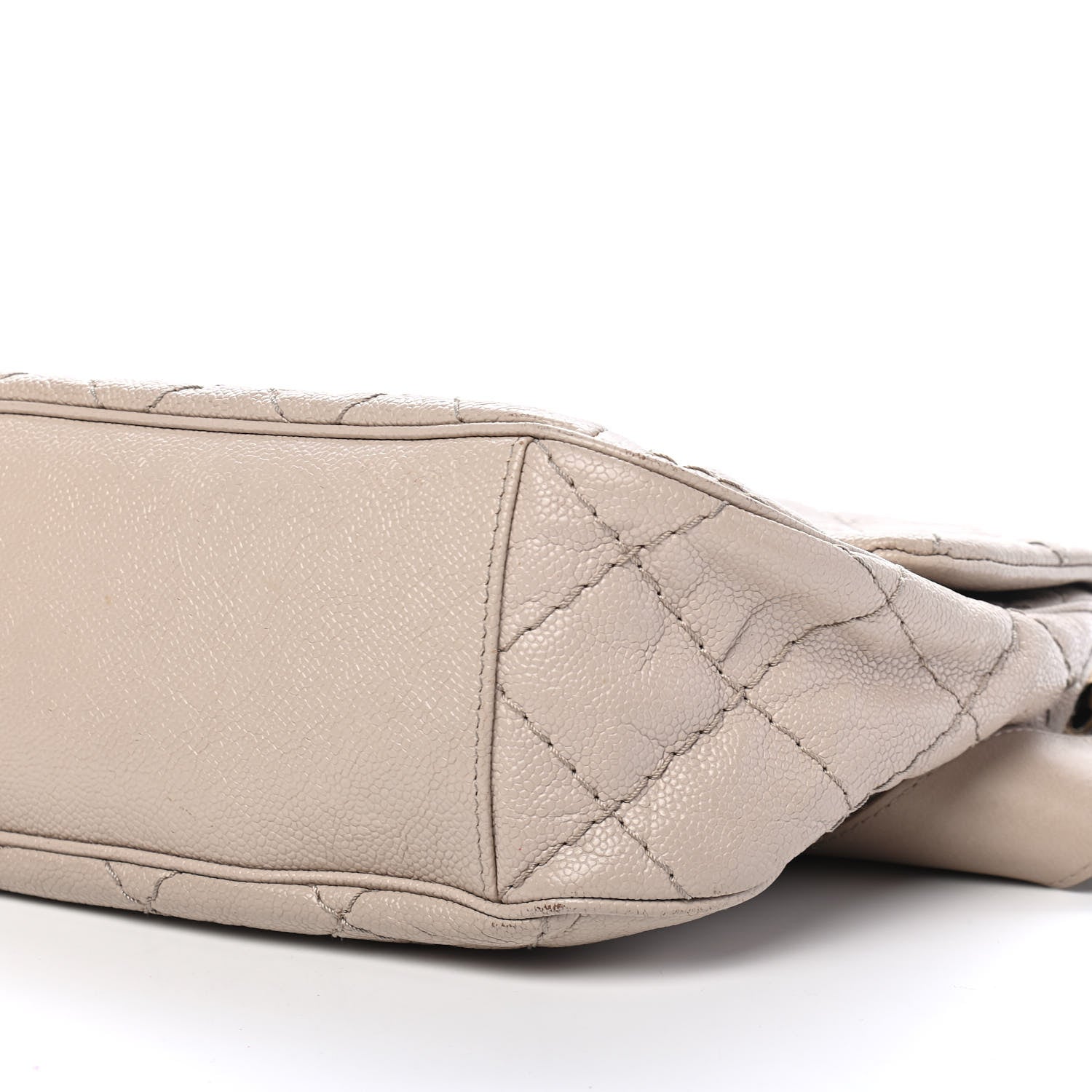 Chanel Crumpled Grained Calfskin Medium Coco Pleats Messenger Flap Light Beige 9 of 9