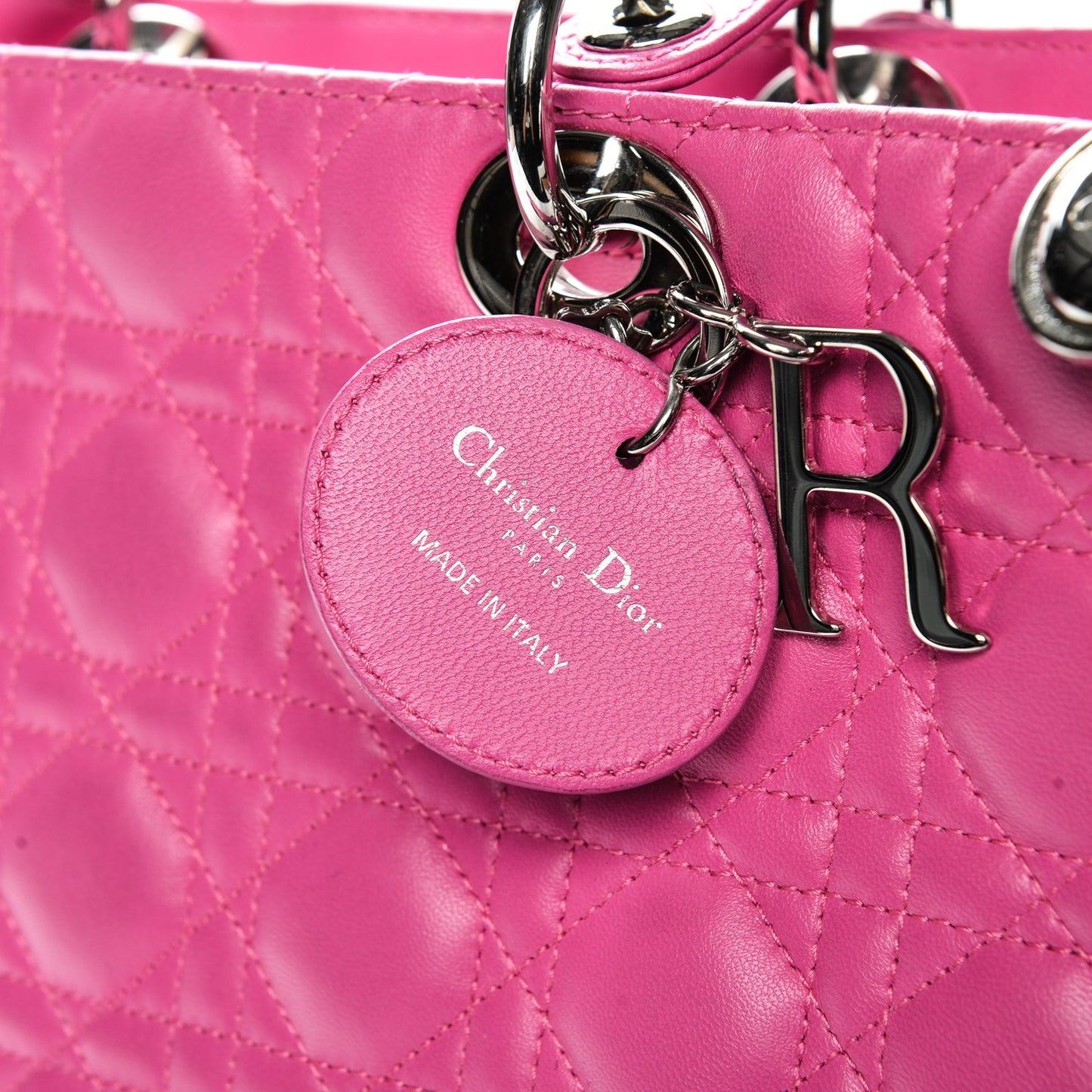 Lambskin Cannage Large Lady Dior Pink
