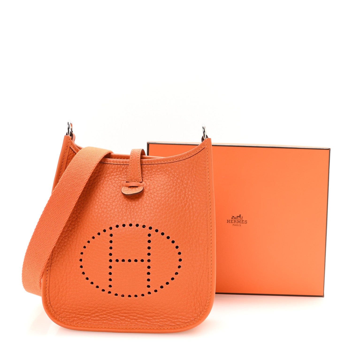 Hermes Taurillon Clemence Evelyne TPM Orange 11 of 11