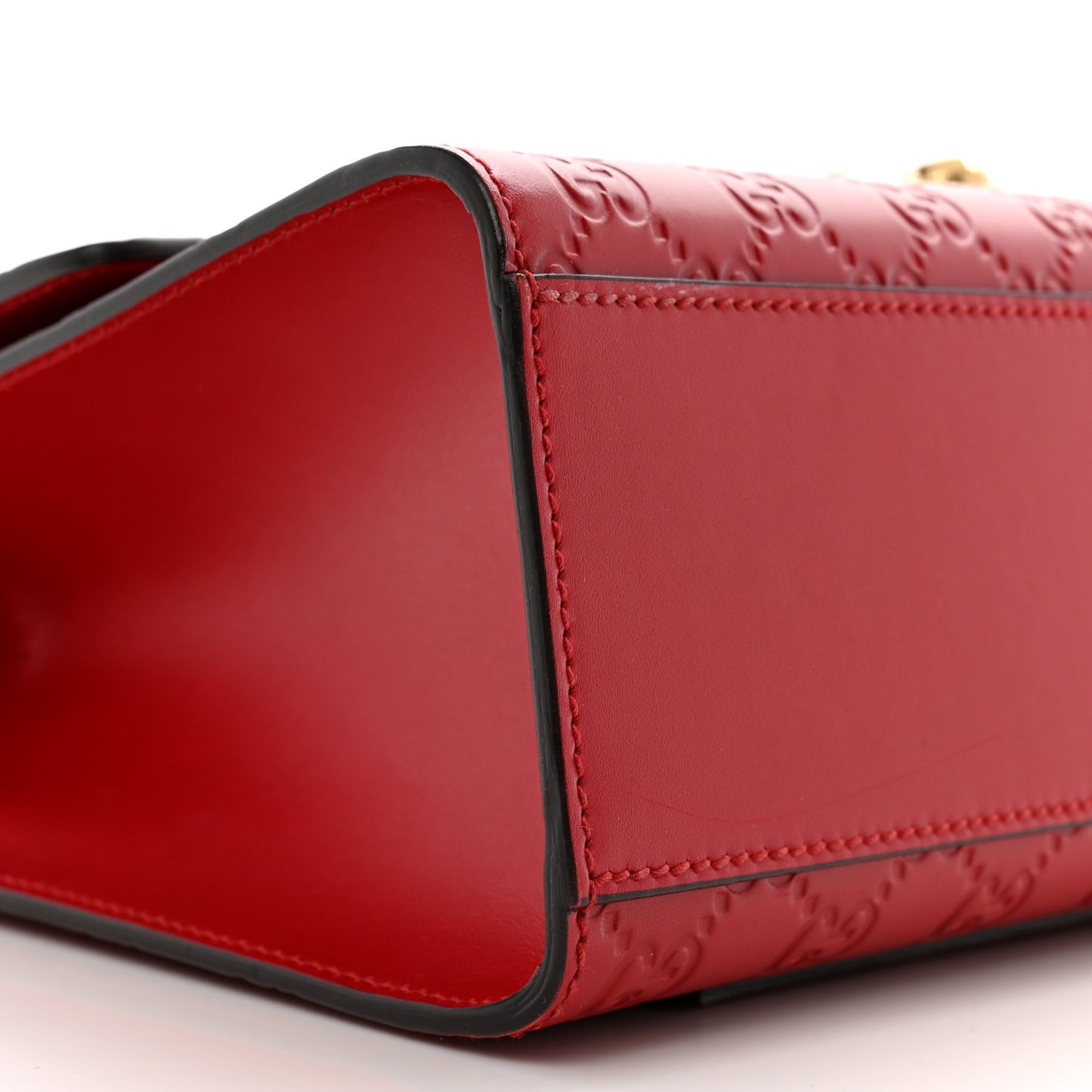 Guccissima Medium Padlock Shoulder Bag Hibiscus Red