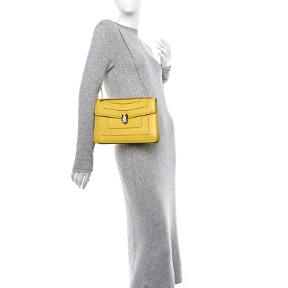 Bulgari Calfskin Serpenti Forever Shoulder Bag Yellow 2 of 9