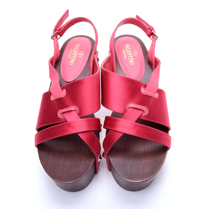Valentino Garavani Satin Rockstud Platform Sandals 37 Pink 8 of 12