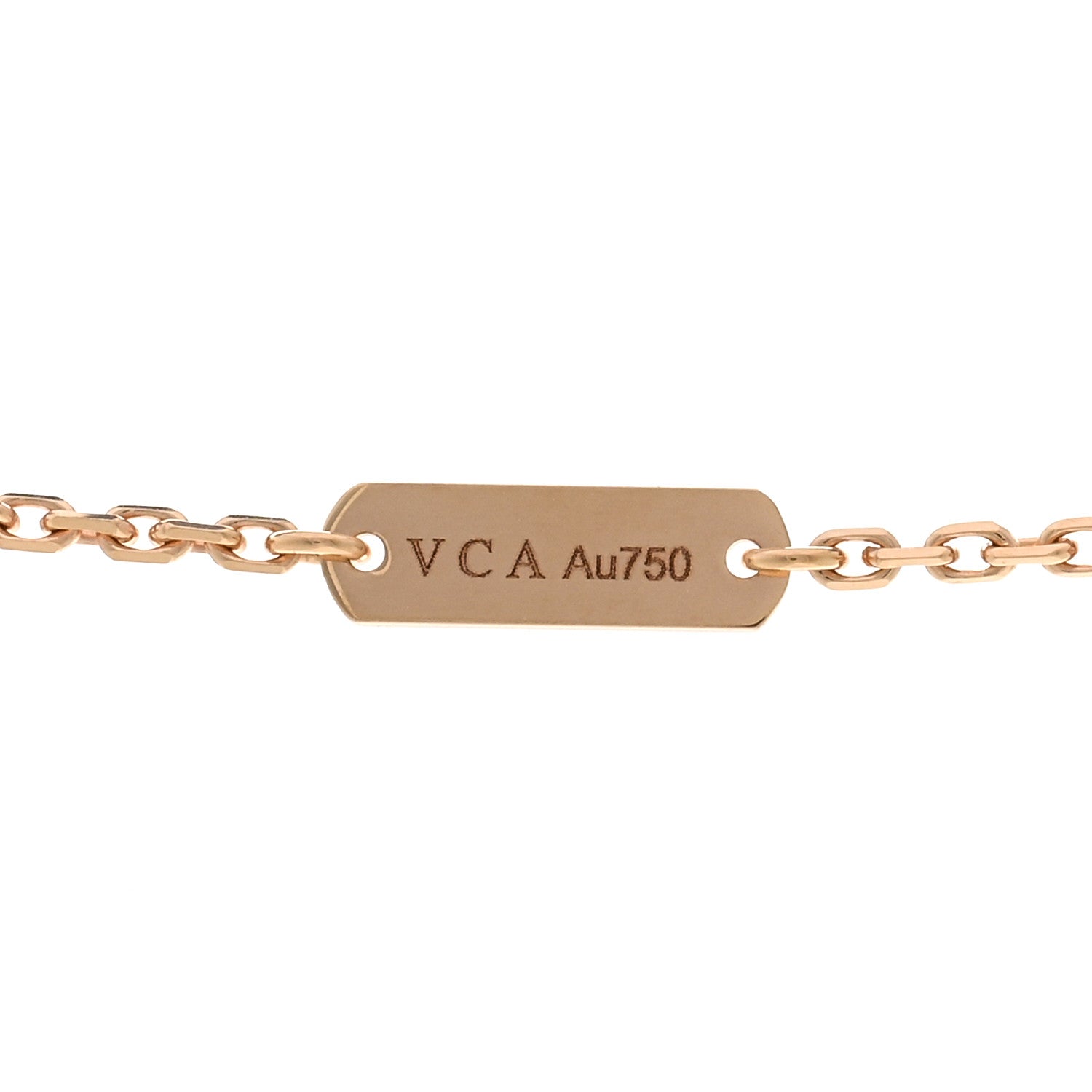 Van Cleef & Arpels 18K Rose Gold Diamond Bulls Eye Vintage Alhambra Pendant Necklace 4 of 5