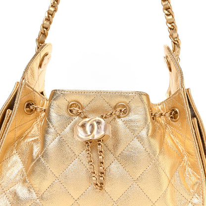 Chanel Metallic Caviar Quilted Mini Chanel 25 Handbag Gold 8 of 11