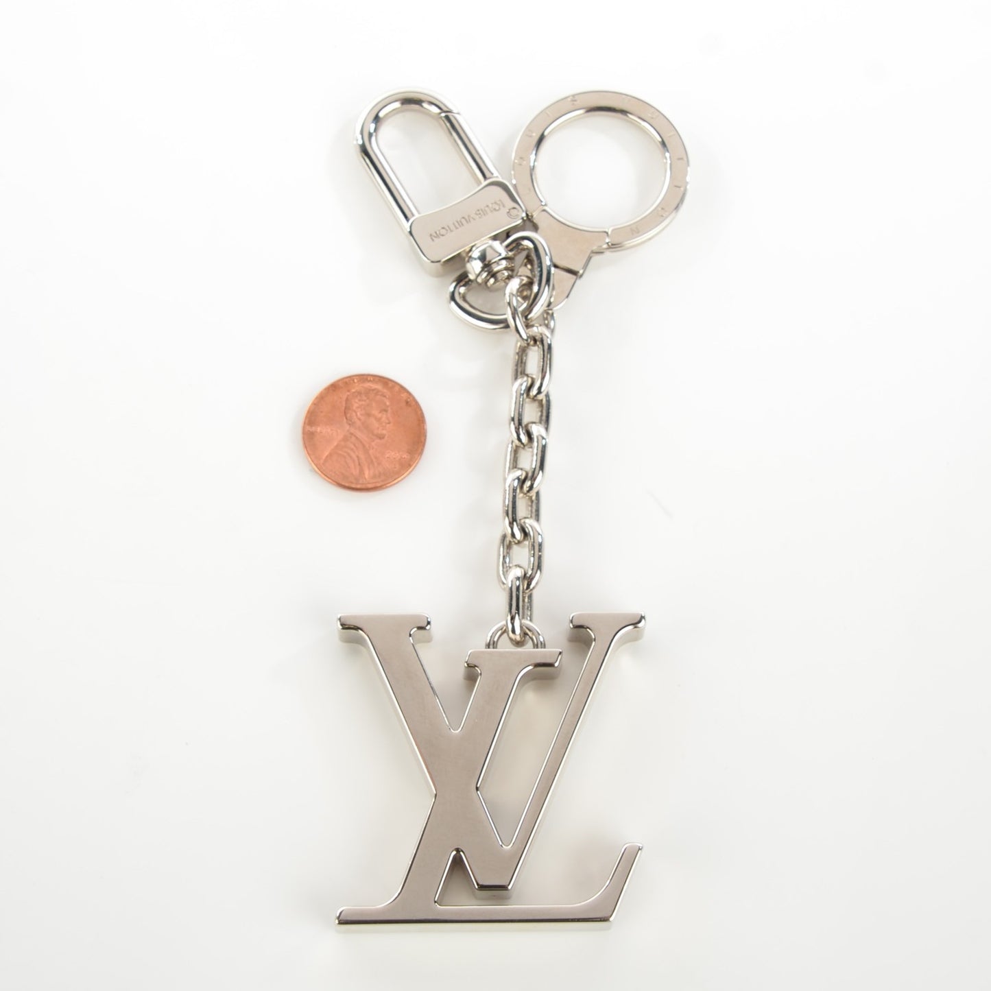 LV Initials Key Chain Holder Silver