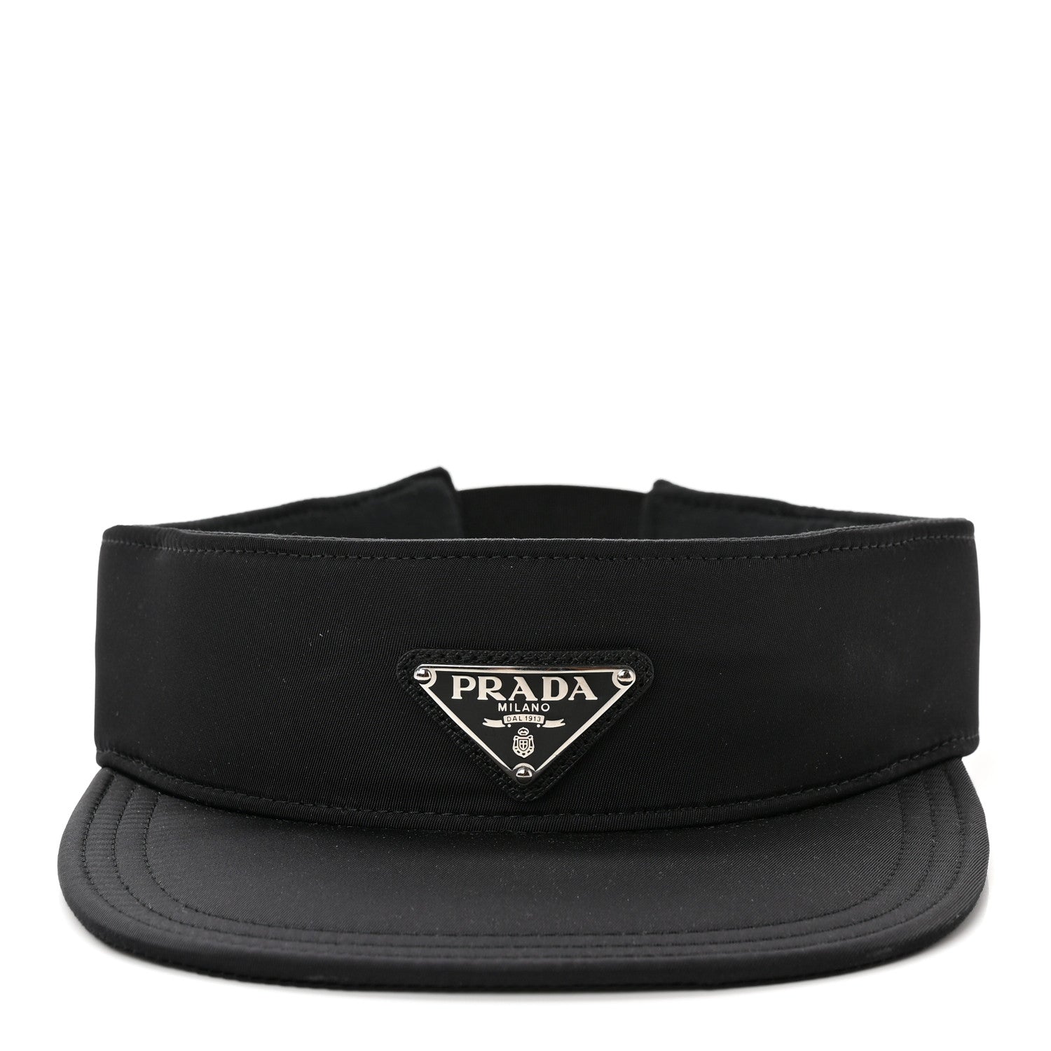 Prada Nylon Triango Metal Triangle Logo Mens Visor L Black 3 of 9