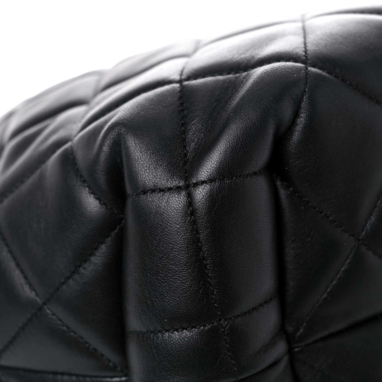 Lambskin Quilted CC Dweller Drawstring Tote Black