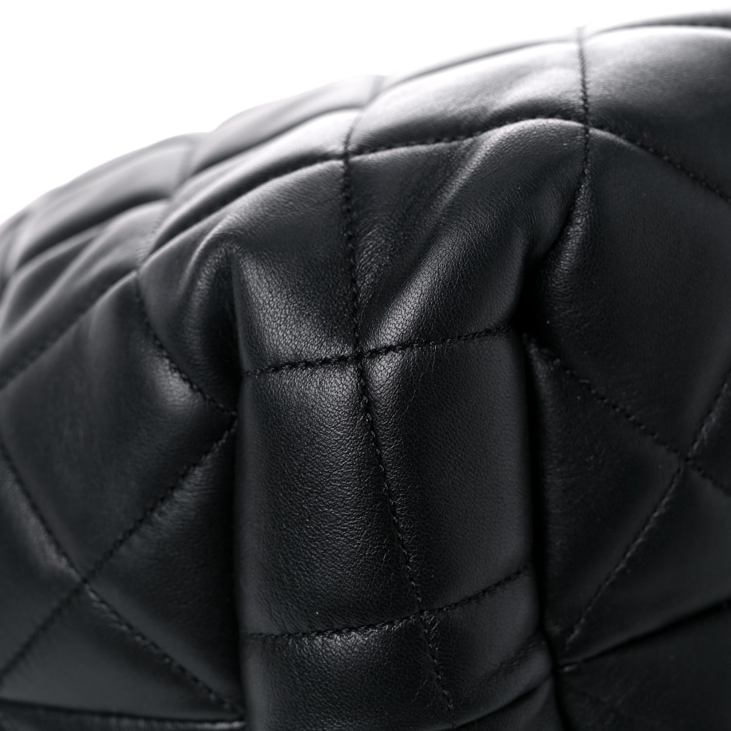 Chanel Lambskin Quilted CC Dweller Drawstring Tote Black 10 of 19