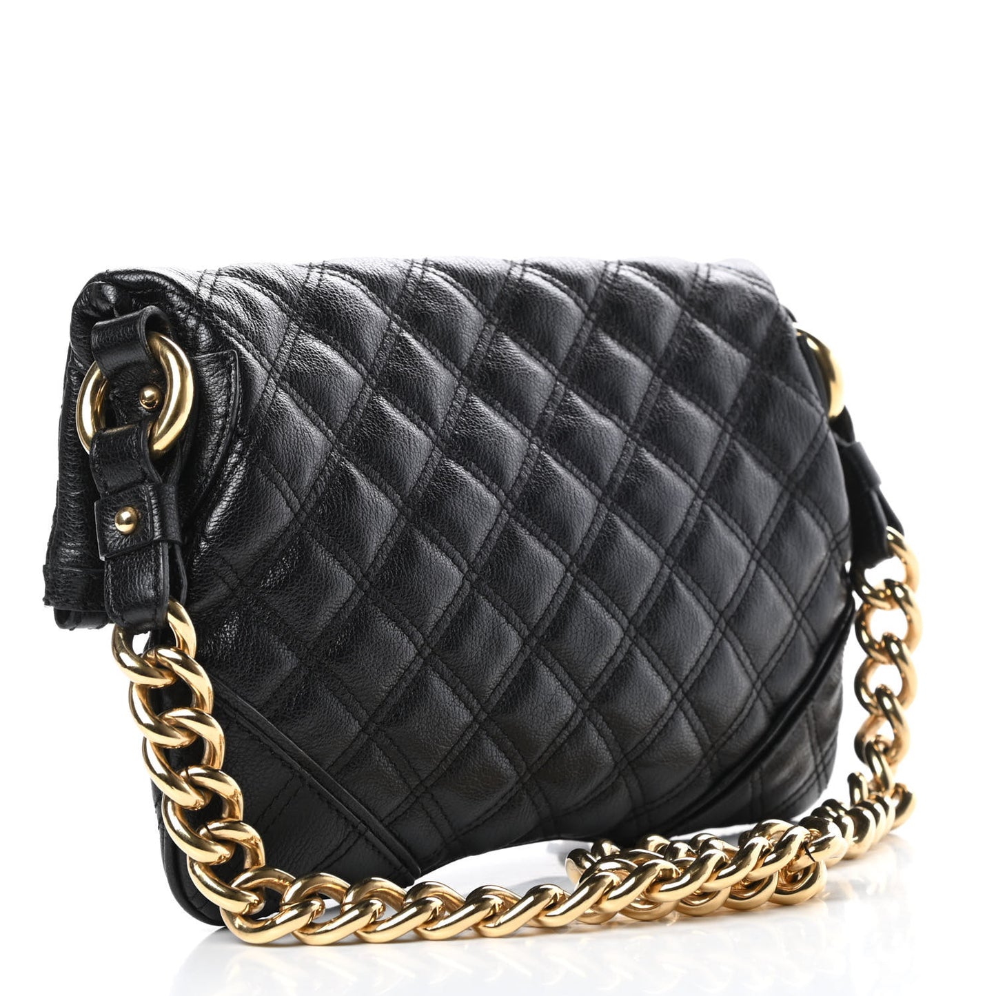 Lambskin Quilted The Large Single Flap Black