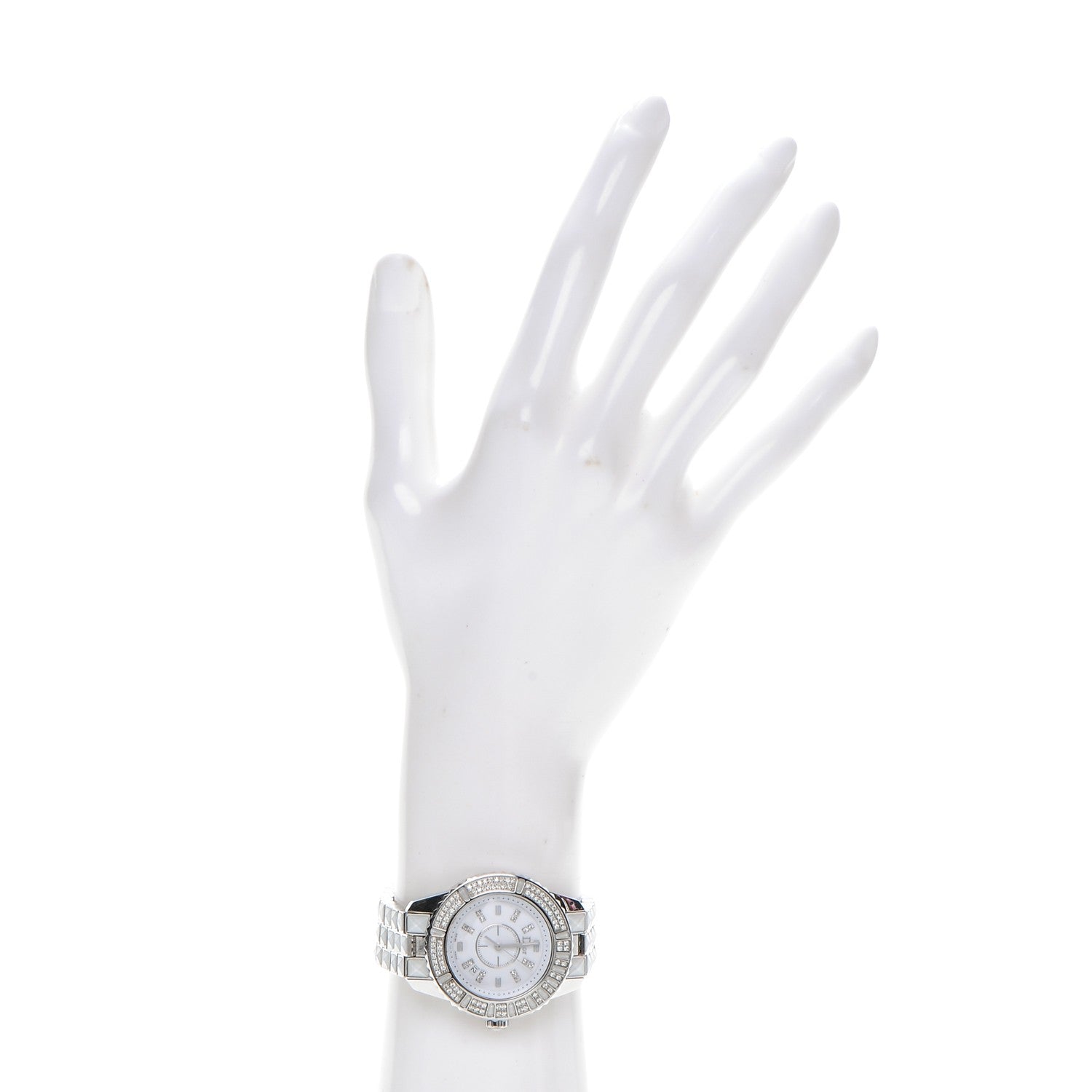 Christian Dior Stainless Steel Diamond Bezel Sapphire 33mm Christal Quartz Watch White 2 of 7