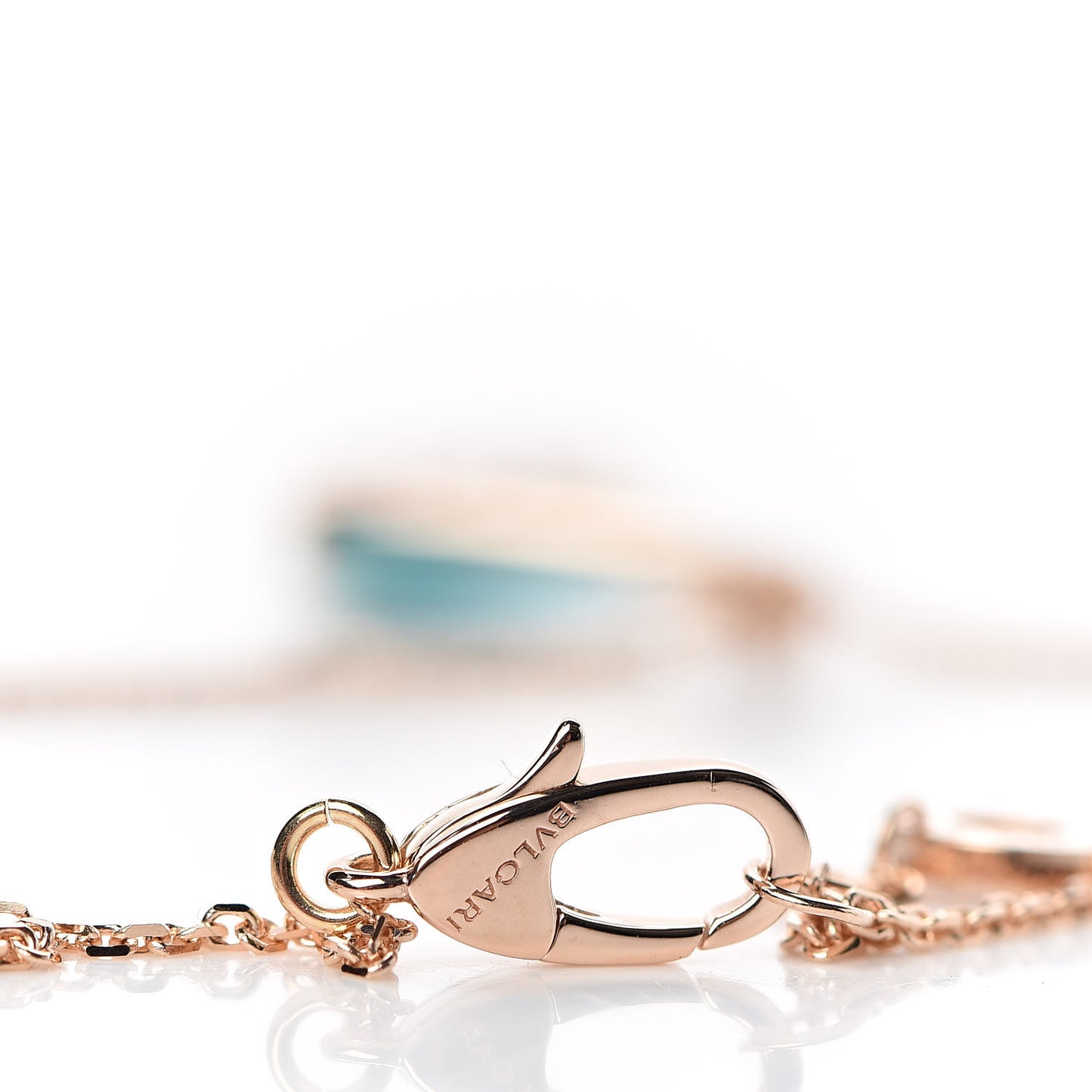18K Rose Gold Diamond Turquoise Divas' Dream Pendant Necklace