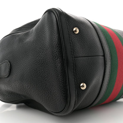 Gucci Calfskin Vintage Web Medium Boston Black 9 of 17