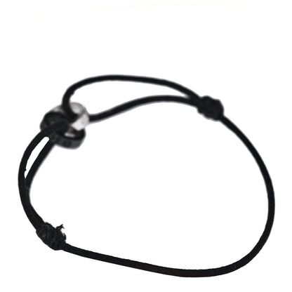 Cartier 18K White Gold Ceramic 4 Diamond LOVE Cord Bracelet Black 2 of 6