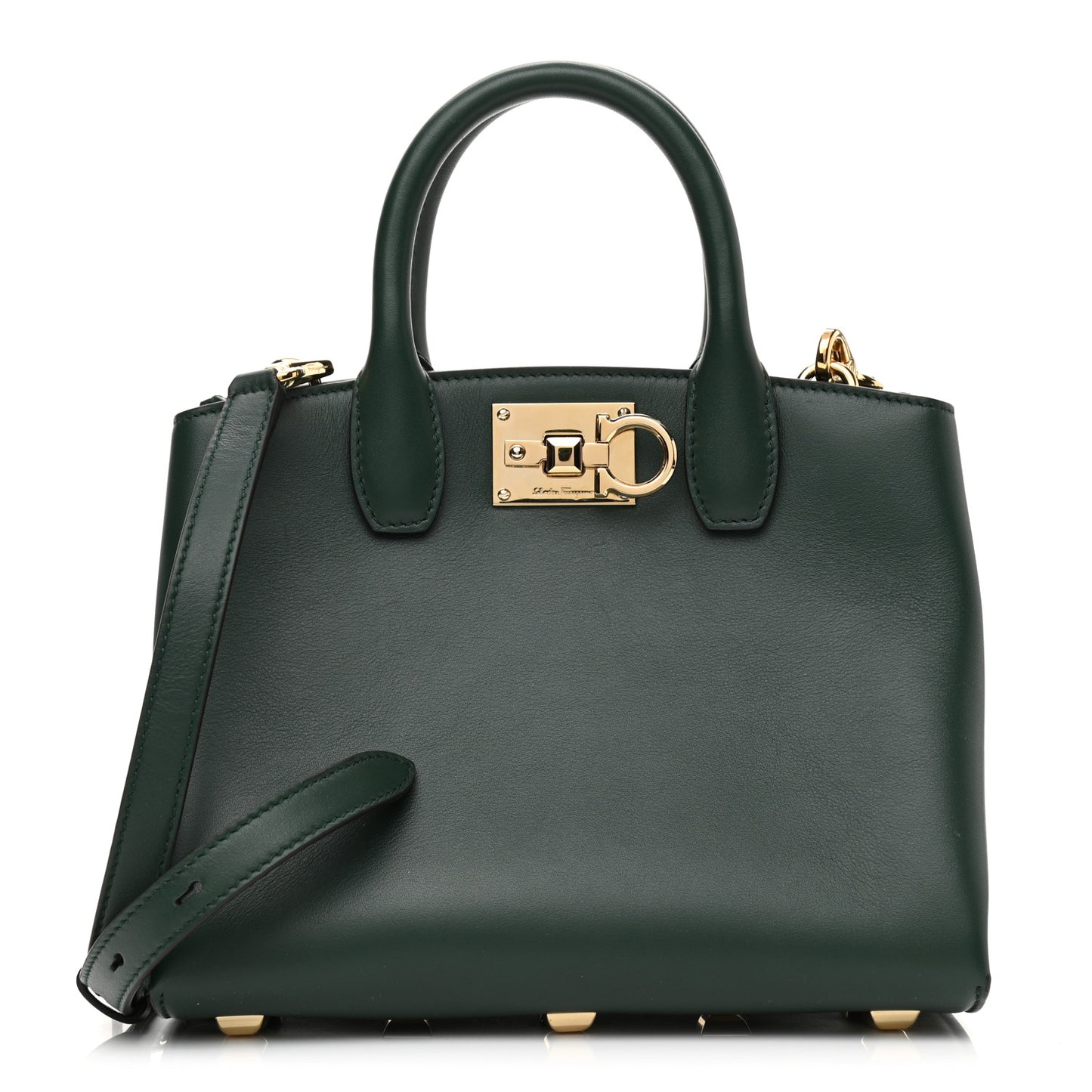 Calfskin Small Studio Box Bag Dark Green